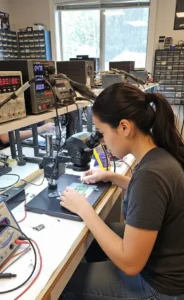 imagen fotografica de tecnico en celulares