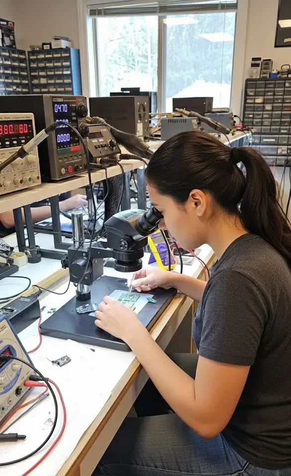 imagen fotografica de tecnico en celulares